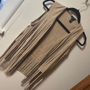 Tan Fringe Vest